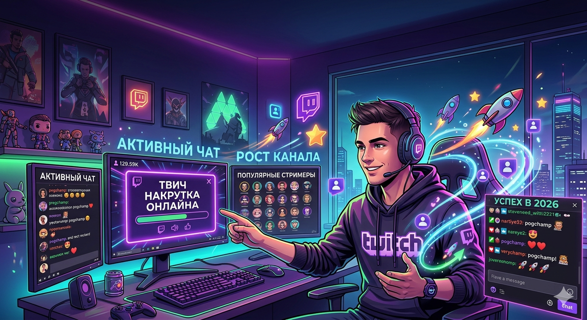 Накрутка зрителей на Твич: Искусство быстрого старта и путь к вершинам стриминга в 2026 году