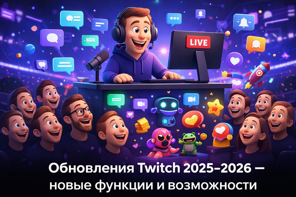 Обновления Twitch 2025–2026 — новые функции и возможности.